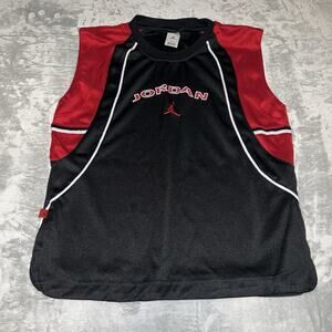 Vintage Jordan Brand Black Red Basketball Micheal Jordan 23 Sleeveless Jersey XL